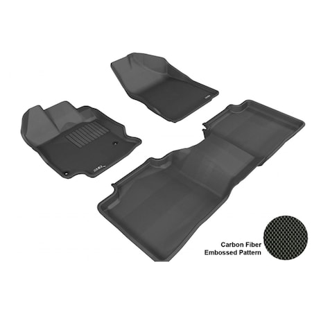 3D Maxpider TOYOTA VENZA 2013-2014 KAGU BLACK R1 R2 POST Floor Mat L1TY13401509